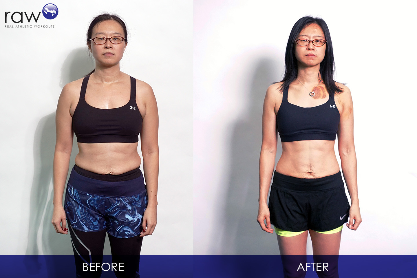 RAW Personal Training Gym Hong Kong - Adeline Transformation