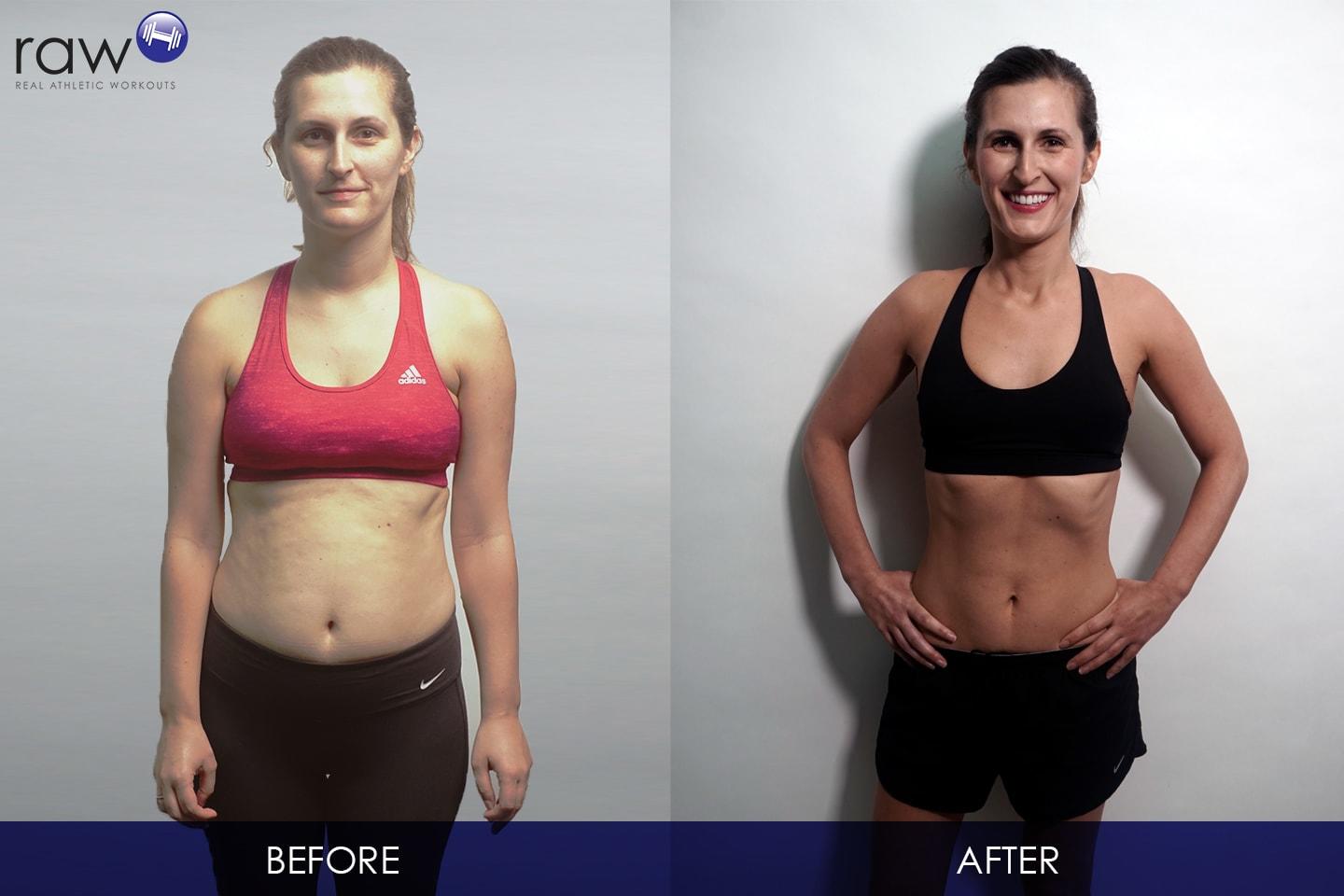RAW Personal Training Gym Hong Kong - Eleni Transformation - Post Pregnancy Weight